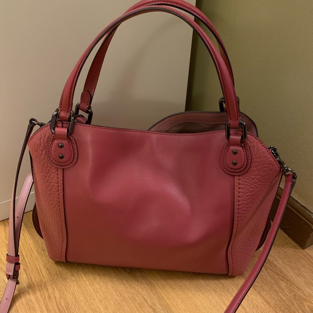 Pink Coach purse with small scarf - Picture 5 of 9